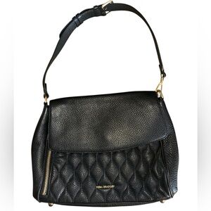 Vera Bradley Leather Quilted Cara Shoulder Bag Black
